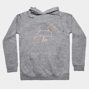 Leo Zodiac Constellation in Rose Gold Hoodie